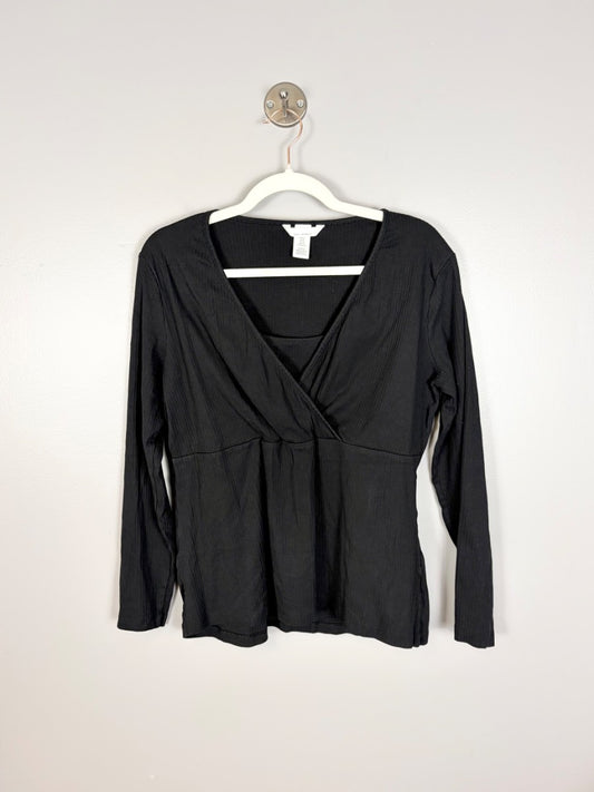 XL - H & M Wrap Front Long Sleeve Nursing Top