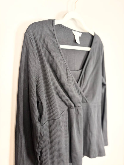 XL - H & M Wrap Front Long Sleeve Nursing Top