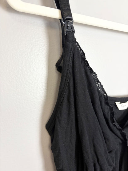 M - Thyme Black Twist Front Tank