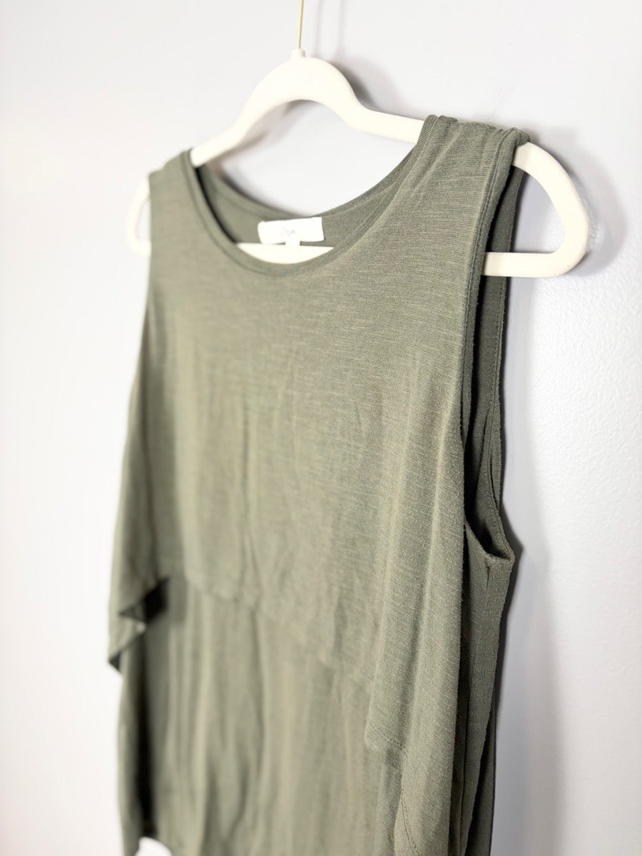 L - Ripe Cold Shoulder Nursing Tank Top