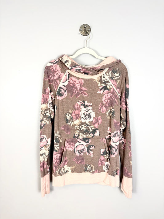 L -Tiny Tim Custom Floral Print Hoodie
