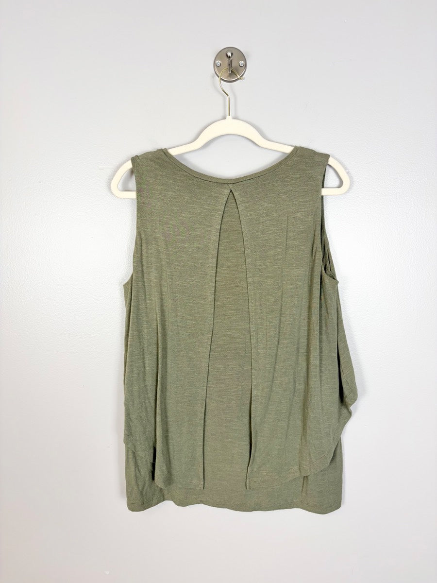 L - Ripe Cold Shoulder Nursing Tank Top