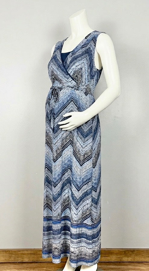 XXL - Mario Serrani Italy Chevron Print Maxi Dress