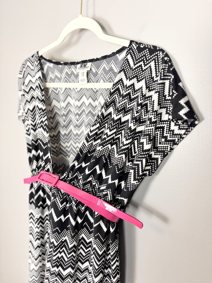 M - Motherhood Geometric Print Belt Detail Blouse