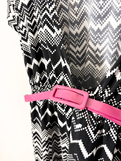 M - Motherhood Geometric Print Belt Detail Blouse