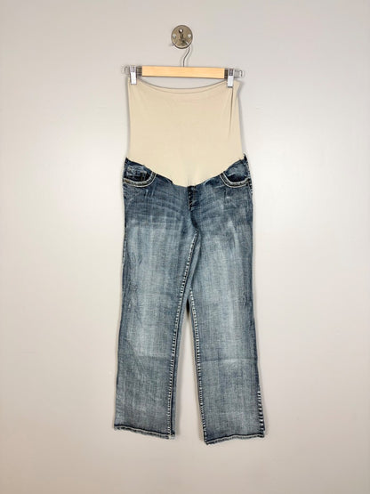 M - Jet Set Embellished Pocket Straight Leg Jeans
