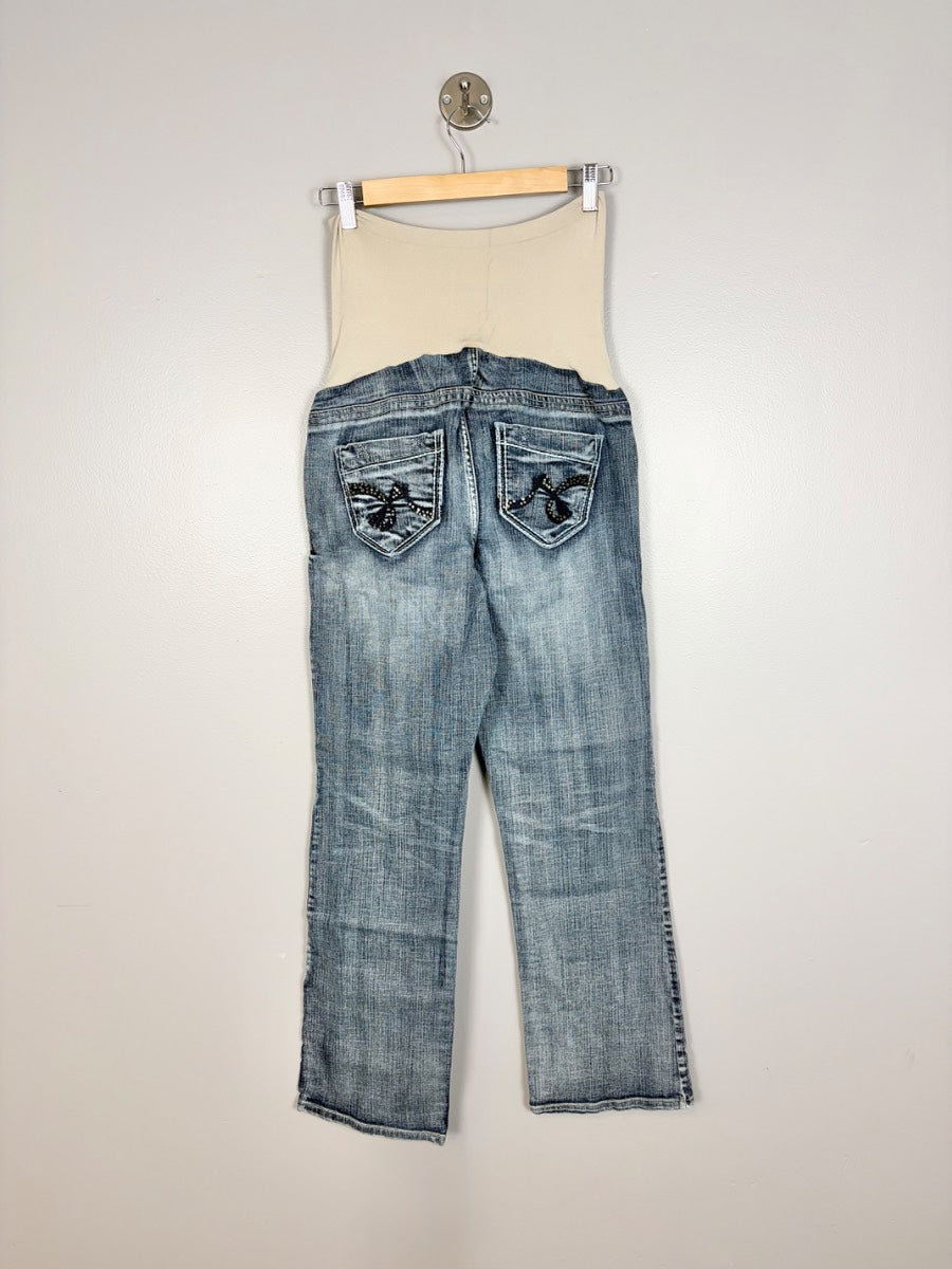 M - Jet Set Embellished Pocket Straight Leg Jeans