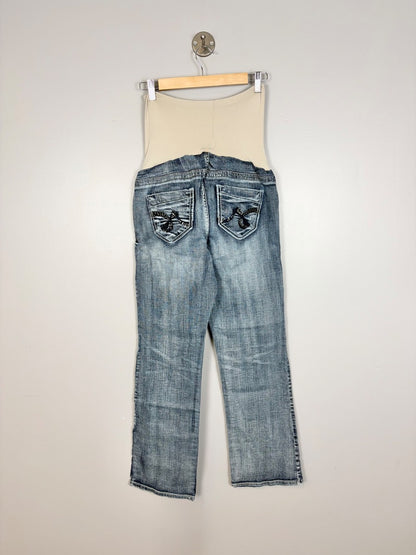 M - Jet Set Embellished Pocket Straight Leg Jeans