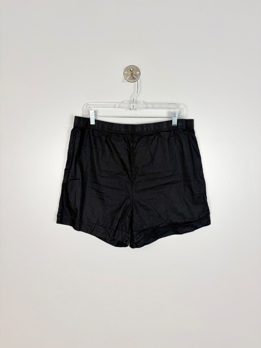 L - Black Cotton Shorts