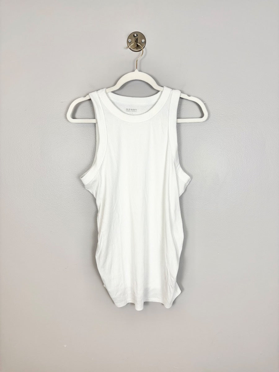 XL - Old Navy White Ribbed Racerback Tank