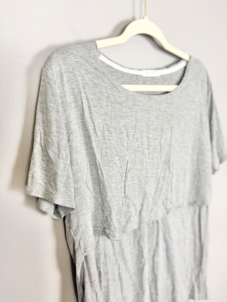 XL - Smallshow Grey Nursing Top