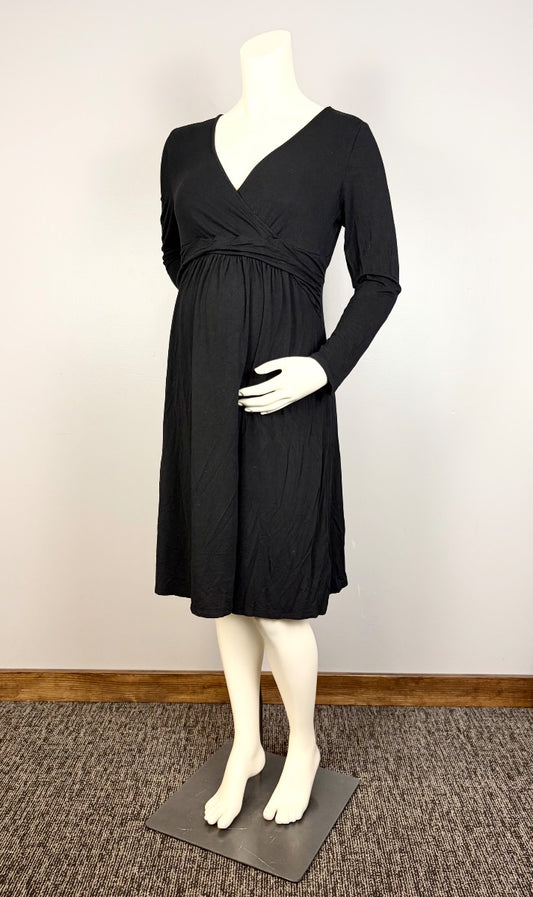 L - Old Navy Long Sleeve Wrap Front Nursing-Friendly Dress