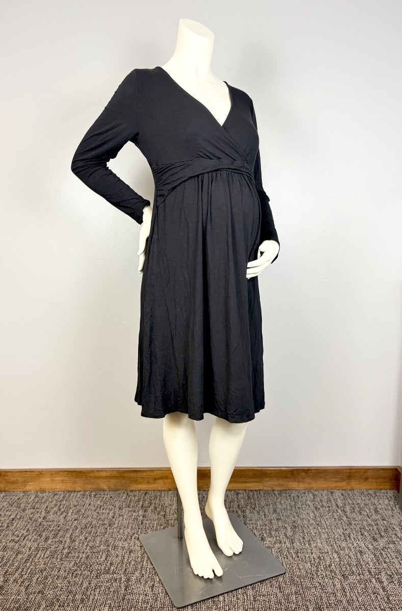 L - Old Navy Long Sleeve Wrap Front Nursing-Friendly Dress
